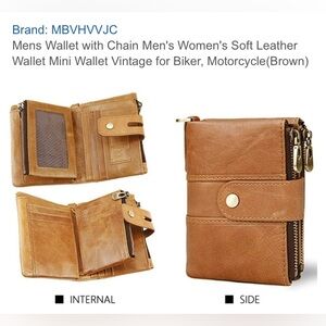 Small leather wallet no brand , removable ID case, unisex